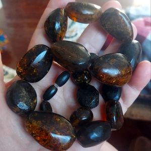 Chunky Warm hues of chockolate  Ambers Necklace.18"